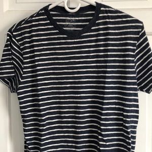 Heather blue/cream J. Crew striped t-shirt
